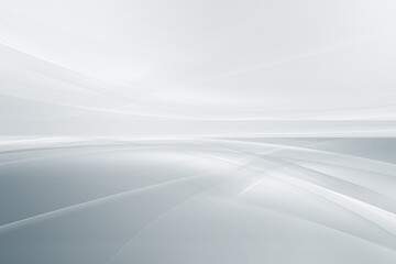 Poster - Awesome white and grey abstract background. Futuristic motion waves perspective design. Interior home decoration.