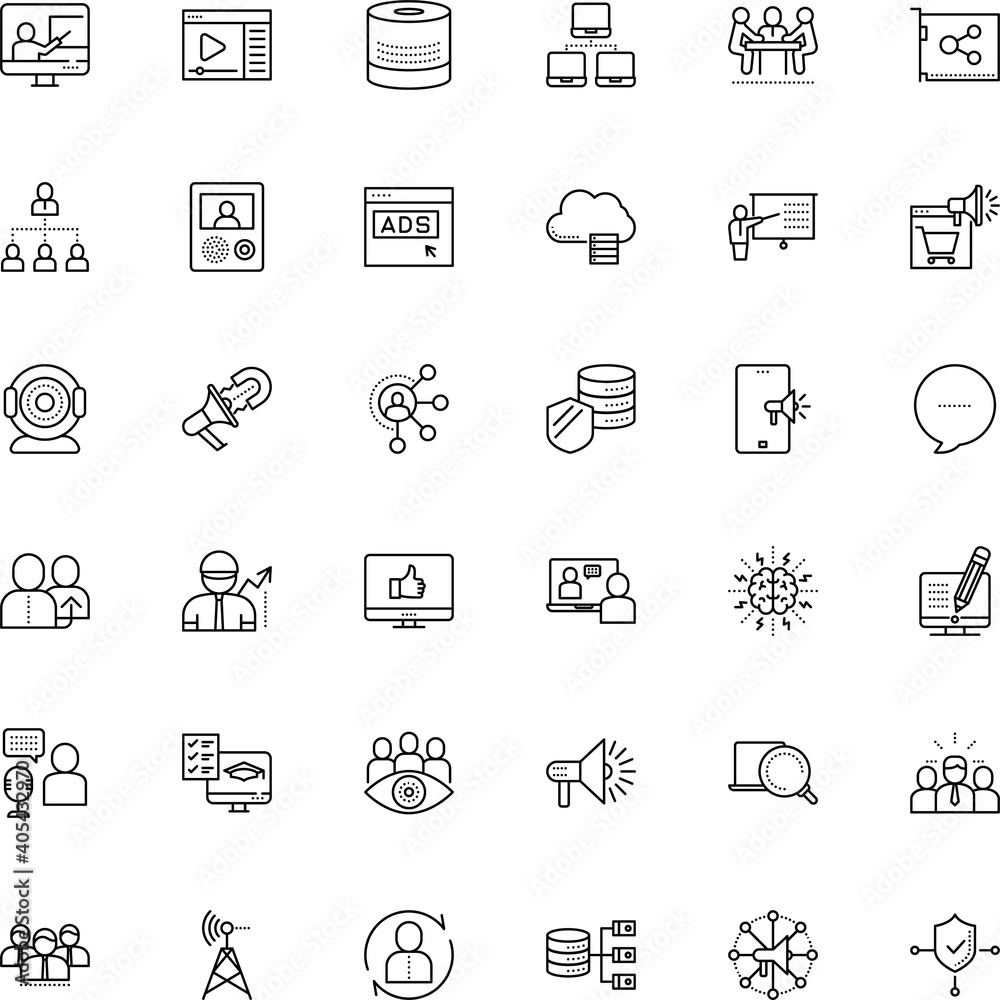 communication vector icon set such as: warning, data architecture ...