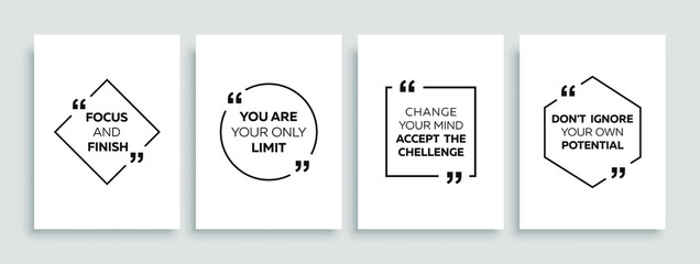 Wall Mural - Inspirational quote for your opportunities. Speech bubbles with quote marks. Motivational quotes. Vector illustration.