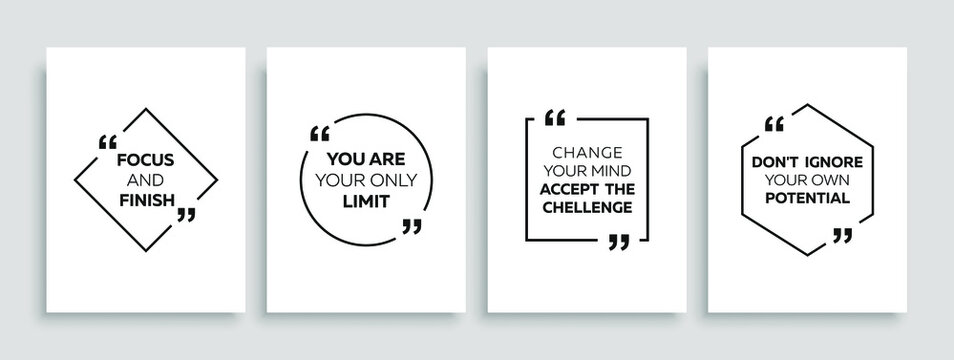 Wall Mural -  - Inspirational quote for your opportunities. Speech bubbles with quote marks. Motivational quotes. Vector illustration.