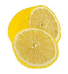 Sticker - Yellow juicy lemon isolated on white background close-up.