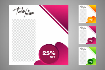 Set of sale banner template design. Editable post template social media banners for digital marketing. Vector illustration.