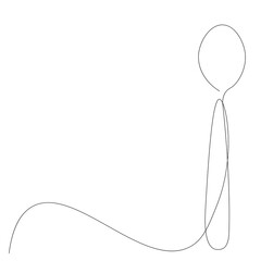 Wall Mural - Spoon silhouette one line drawing, vector illustration