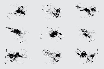 set of abstract grunge ink splat in vector eps 10