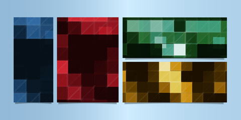 Wall Mural - Set of Abstract squares banner pattern. Business design template. Vector banner.