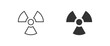 Radioactive nuclear set icons on white background. Flat vector