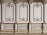 Fototapeta  - Classic interior wall with mouldings