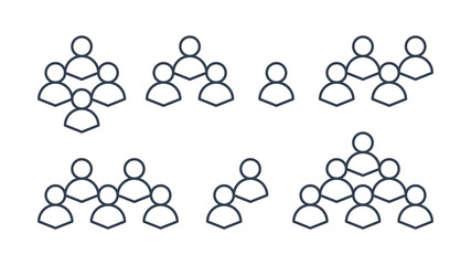 Poster - Set of People Icon Line. Simple Human Linear Icons isolated on White Background. Flat Vector Web Icon Design Template Elements.