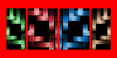 Wall Mural - Set of Abstract squares banner pattern. Business design template. Vector banner.