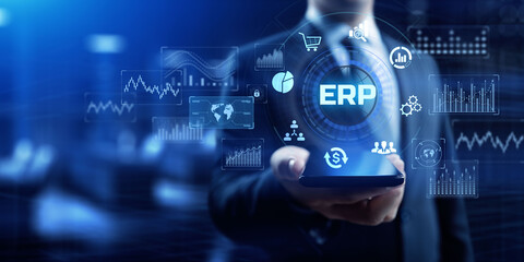 ERP enterprise resource planning business internet technology concept.