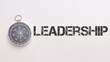 © Ekahardiwito - Top view text LEADERSHIP with compass isolated on white background.Business concept.