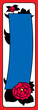 © Jokuna - [Vector] The flower card(Hwatu) banner frame of peony flowers and a blank blue band