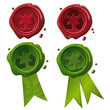 Set Of Wax Seals With Recycling Symbol and Ribbon