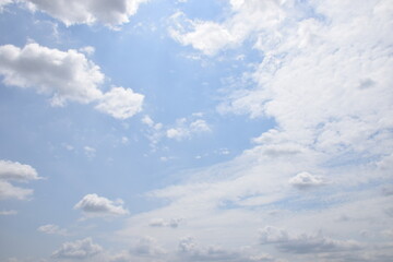 Background of light blue sky and beautifully patterned clouds