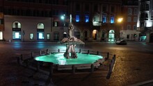 Triton Fountain In Piazza Barberini In Rome
Gian Lorenzo Bernini's Work Shot With The Drone At Night