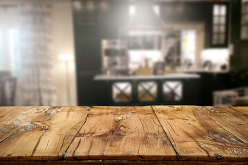Wall Mural - a wooden table in the living room on a moody evening