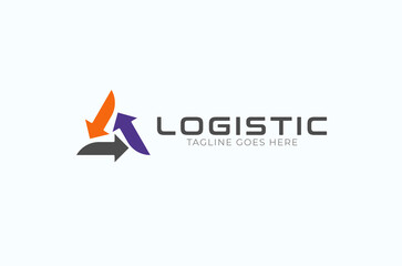 Wall Mural - Logistic Logo, arrow design logo template,usable for business and logistic logos, vector illustration