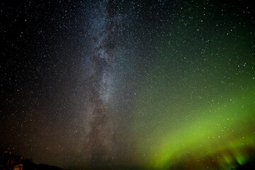 aurora and the milky way