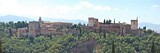 Fototapeta Big Ben - View of the streets and old buildings of Granada, historic city of Andalusia (Spain). The Alhambra from the viewerpoint of San Nicolas.