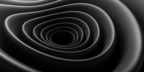 Poster - abstract design black design element organic round shapes 3d render illustration