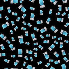 Poster - PC pattern seamless. Computer ornament. data processor background.