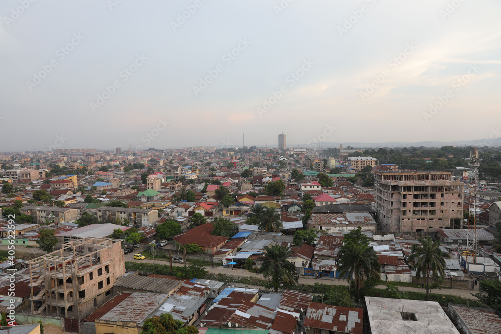 High Angle View Of Townscape Against Sky During Sunset - obrazy, fototapety, plakaty 