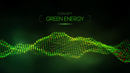 Green energy concept. Vector green technology background. Futuristic vector illustration.