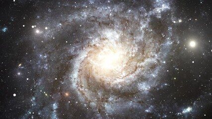 galaxy space nebula blue, flight through universe, interstellar space travel, traveling through cosm
