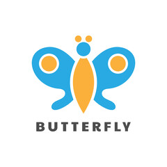 Poster - butterfly logo design template vector illustration