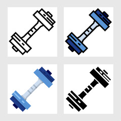 Sticker - Dumbbell icon vector design in filled, thin line, outline and flat style.