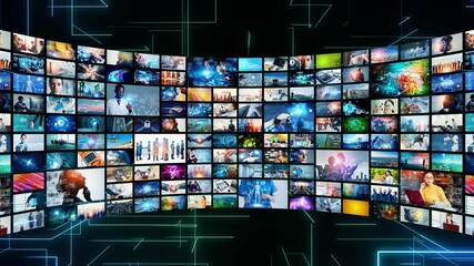 Poster - デジタルコンテンツ　ソーシャルメディア　動画配信サービス　マルチメディア