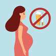 © Orapun - No alcohol and no smoking during pregnancy. Pregnant woman can drink beer and smoke cigarettes for good health.