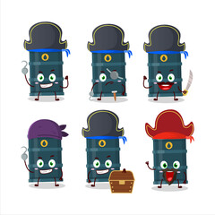 Wall Mural - Cartoon character of oil drum with various pirates emoticons