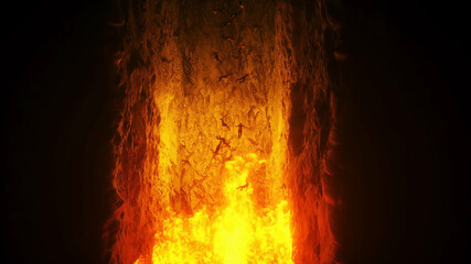 Fototapete - Hell gates. hell fire. Devil portal. Sinner. Religious concept. 3d rendering.