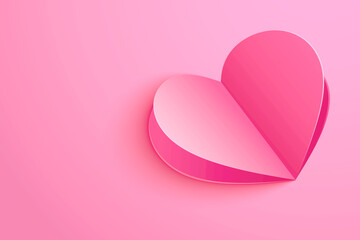 Poster - valentines day background with paper shape hearts on pink pastel.