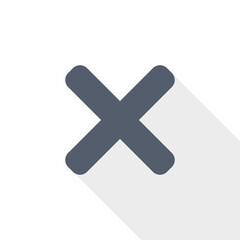 Fototapete - Cancel, cross vector icon, flat design illustration in eps 10
