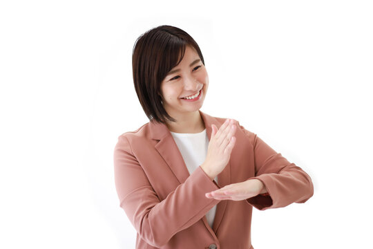 手話を話す女性「ありがとう」