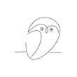 Bird Owl Continuous Line Drawing. Owl Logo Contour Drawing. Single Line Illustration. Vector EPS 10.	