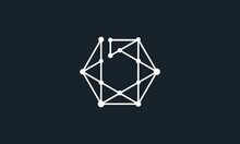 Creative Vector Illustration Logo Design. Initial Letter B Hexagon Line Concept.