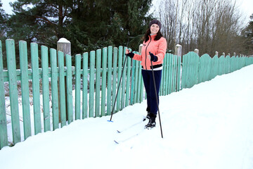 winter portrait of a woman in nature