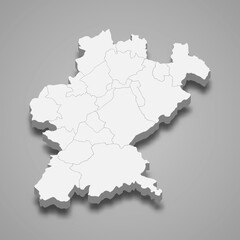  3d isometric map of Santarem is a district of Portugal