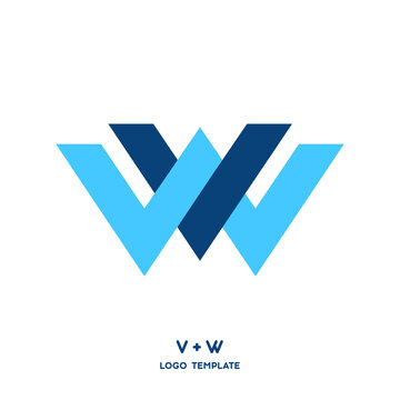 Blue VW or WV initial letter