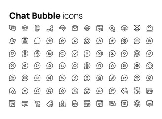 Fototapete - Chat bubbles. High quality concepts of linear minimalistic vector icons set for web sites, interface of mobile applications and design of printed products.