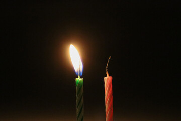 Birthday Candle at night with dark background