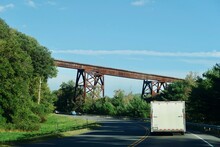 Rusty Metal Railroad Bridge