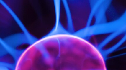 the blue rays from the red ball energy inside the plasma ball on a closer look in estonia