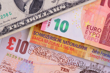 finance and economy with banknotes of currency