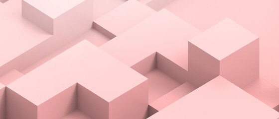 Aufkleber - Abstract Background Minimal Success and Modern Geometry  square box with podium Business Concept on Red - 3d rendering