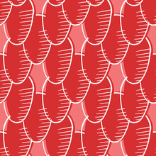 Vector Seamless Texture Background Pattern. Hand Drawn, Red, White Colors.