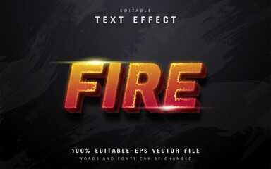 Fire text, editable text effect